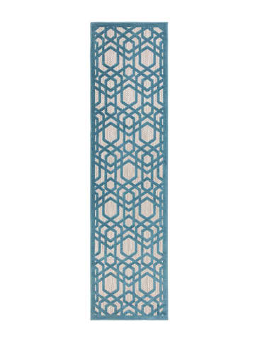 Flair Rugs Chodnik zewnętrzny w kolorze niebieskim ze wzorem