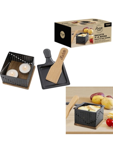 COOK CONCEPT Theelicht-raclette zwart - (B)35,5 x (H)24,5 x (D)32 cm