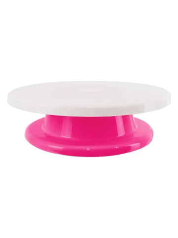 COOK CONCEPT Drehbare Tortenplatte in Weiß/ Pink- (H)7,8 x Ø 27,7 cm