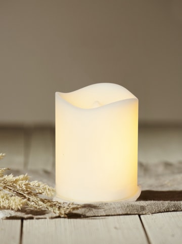 STAR Trading Świeca LED "Flame Candle" w kolorze białym - wys. 7 x Ø 5 cm
