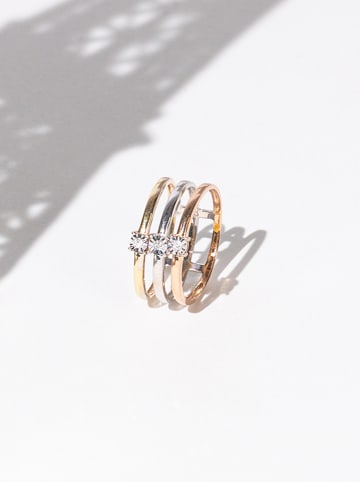 DIAMOND & CO Gouden/roségouden/witgouden ring "Bario" met diamanten