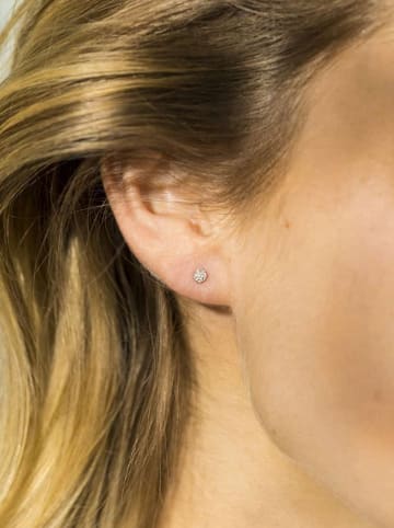CARATELLI Weißgold-Ohrstecker "Round Stud" mit Diamanten