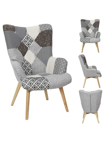 HYGGE Fauteuil "Helsinki" grijs - (B)74 x (H)100 x (D)65 cm