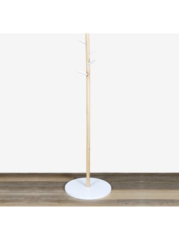 THE HOME DECO FACTORY Kapstok "Fiona" naturel /wit - (H)130 x Ø 40 cm