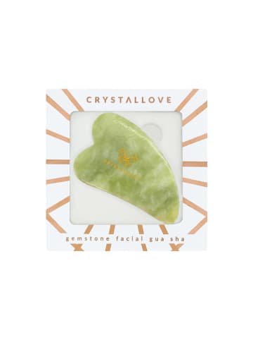 Crystallove Kamień Gua Sha w kolorze zielonym - 8,5 x 5,5 x 0,5 cm