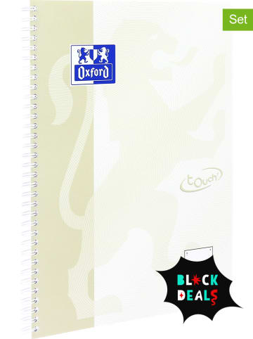 Oxford 2-delige set: collegeblokken "Touch" beige - A4