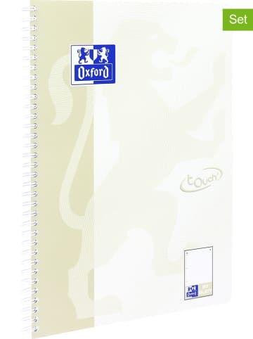 Oxford 2-delige set: collegeblokken "Touch" beige - A4