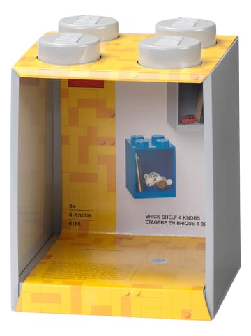 LEGO Wandregal "4 Knobs" in Grau - (B)15,9 x (H)47 x (T)16,1 cm