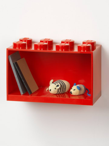 LEGO Wandregal "8 Knobs" in Rot - (B)31,8 x (H)21,3 x (T)16 cm