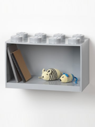LEGO Wandregal "8 Knobs" in Grau - (B)31,8 x (H)21,3 x (T)16 cm