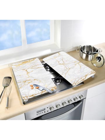 Wenko Płyty (2 szt.) w kolorze kremowym na kuchenkę  - 30 x 52 cm