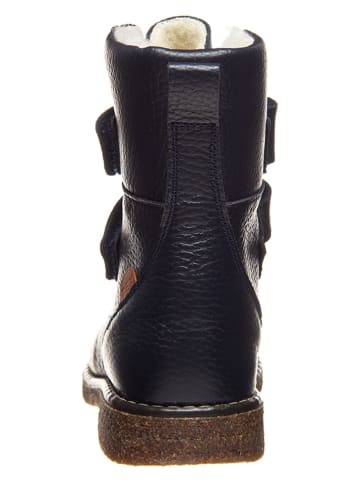 BO-BELL Skórzane kozaki w kolorze granatowym