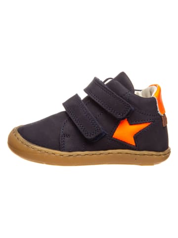BO-BELL Leren sneakers donkerblauw/oranje