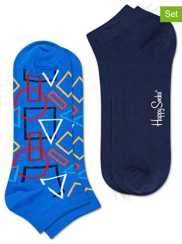 Happy Socks 2-delige set: sokken "Geometric" blauw/donkerblauw