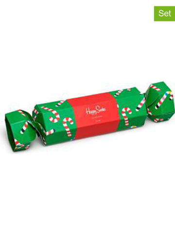 Happy Socks 3tlg. Geschenkset  "Christmas Cracker Candy" in Bunt