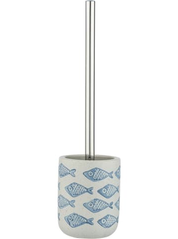 Wenko WC-Garnitur "Aquamarine" in Creme/ Hellblau - (H)40 cm