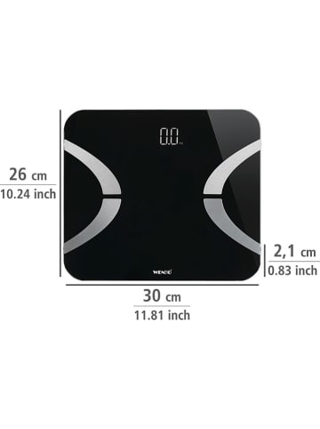 Wenko Personenwaage in Schwarz - (B)30 x (H)2,1 x (T)26 cm
