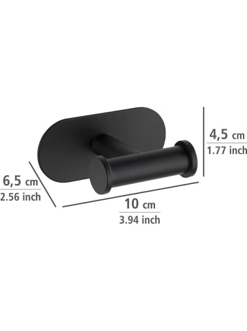 Wenko Roestvrijstalen wandhaak "Orea" zwart - (B)10 x (H)4,5 x (D)6,5 cm