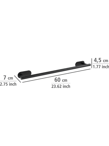 Wenko Edelstahl-Handtuchhalter "Orea" in Schwarz - (B)60 x (H)4,5 x (T)7 cm