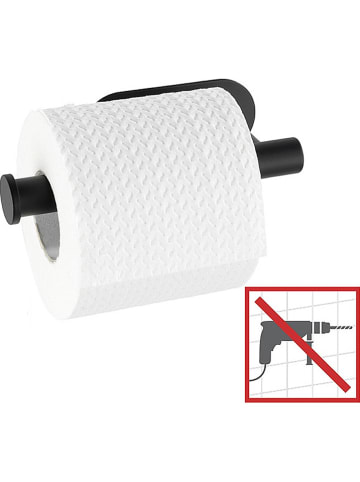 Wenko Edelstahl-Toilettenpapierhalter "Orea" in Schwarz - (B)16 x (H)4,5 x (T)7 cm