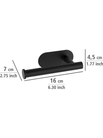 Wenko Edelstahl-Toilettenpapierhalter "Orea" in Schwarz - (B)16 x (H)4,5 x (T)7 cm