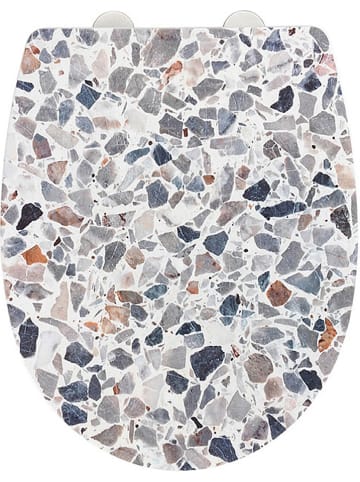 Wenko Absenkautomatik-WC-Sitz "Terrazzo" in Hellbraun/ Grau