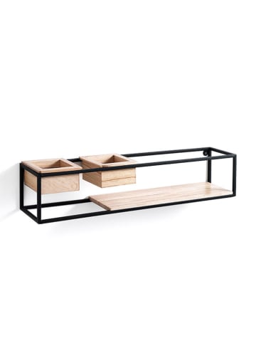 Tomasucci Regał ścienny w kolorze czarno-brązowym - 60 x 12 x 12 cm