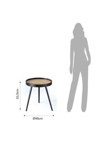 Tomasucci Bijzettafel zwart/bruin - (H)53,5 x Ø 46 cm