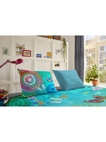 Hip Satijnen beddengoedset "Mystic" turquoise/meerkleurig