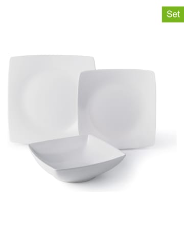 Trendy Kitchen by EXCÉLSA 18-częściowy zestaw talerzy "Eclipse" w kolorze białym