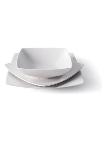 Trendy Kitchen by EXCÉLSA 18-częściowy zestaw talerzy "Eclipse" w kolorze białym