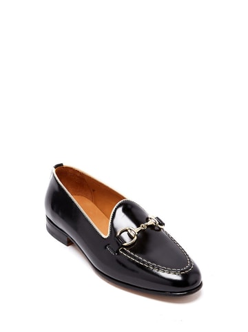 British Passport Leder-Mokassins in Schwarz