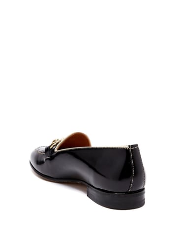 British Passport Leder-Mokassins in Schwarz