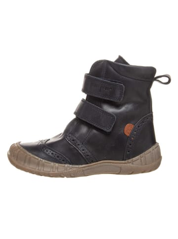 POM POM Leren boots donkerblauw