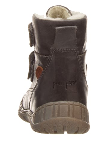 POM POM Leren boots antraciet
