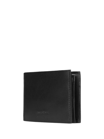 Wojas Leder-Geldbörse in Schwarz - (B)12,5 x (H)9,5 x (T)2 cm