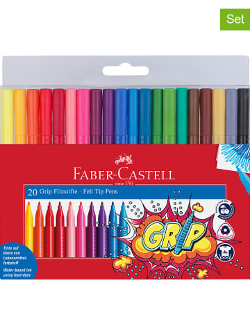 Faber-Castell 2-delige set: viltstiften "Grip Colour" - 2x 20 stuks