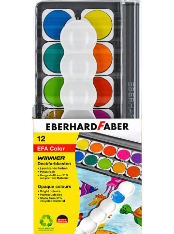 Eberhard Faber Deckfarbkasten "Winner" in Schwarz - 12 Farben