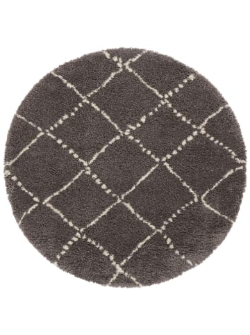 Mint Rugs Hochflor-Teppich "Hash" in Anthrazit/ Creme