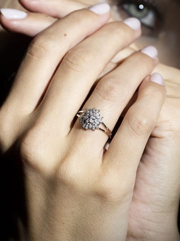 DIAMANTA Weißgold-Ring "Aigrette" mit Diamanten