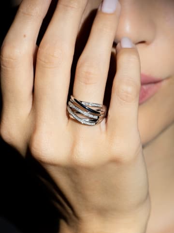 ATELIER DU DIAMANT Złoty pierścionek "Méli-mélo scintillant" z diamentami