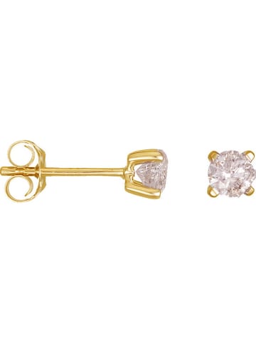 ATELIER DU DIAMANT Gouden oorstekers "Single diamond" met diamanten