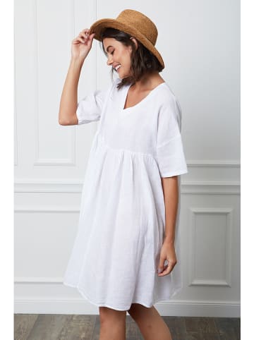 Joséfine Leinen-Kleid "Etsy" in Weiß
