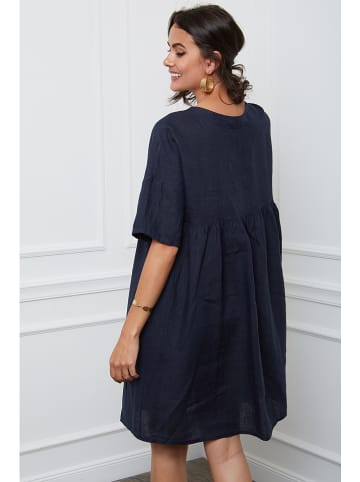 Joséfine Leinen-Kleid "Etsy" in Dunkelblau