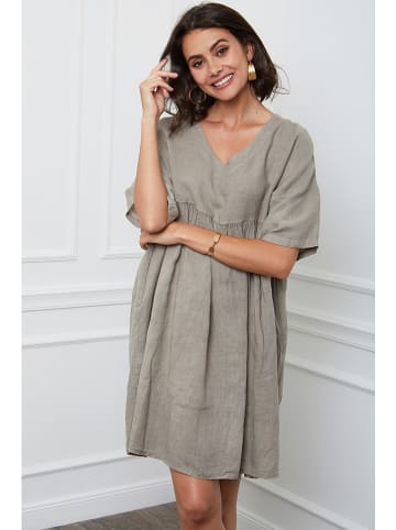 Joséfine Leinen-Kleid "Etsy" in Taupe