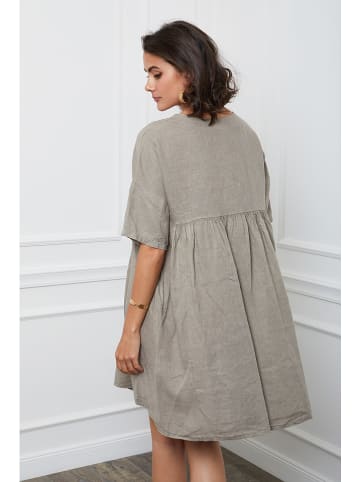 Joséfine Leinen-Kleid "Etsy" in Taupe