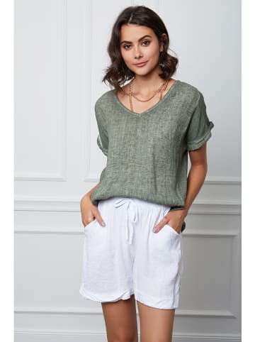 Fleur de Lin Leinen-Shirt "Fabius" in Khaki