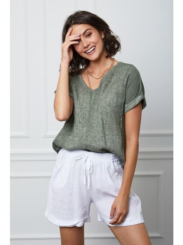 Fleur de Lin Leinen-Shirt "Fabius" in Khaki