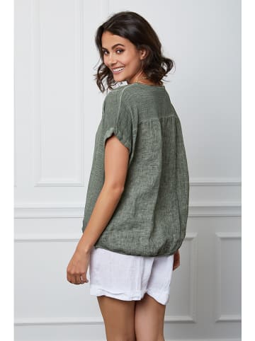 Fleur de Lin Leinen-Shirt "Fabius" in Khaki