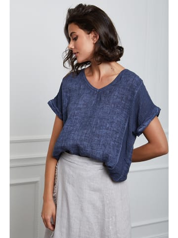 Joséfine Leinen-Shirt "Fabius" in Dunkelblau